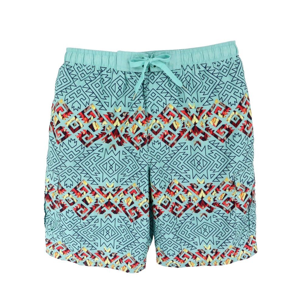 Beverly Hills Polo Club Swim Trunks with Liner Mens XL Blue Geometric Drawstring